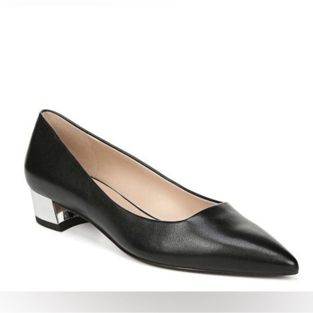 Franco Sarto "Vincenza" Leather Pumps w/Chrome